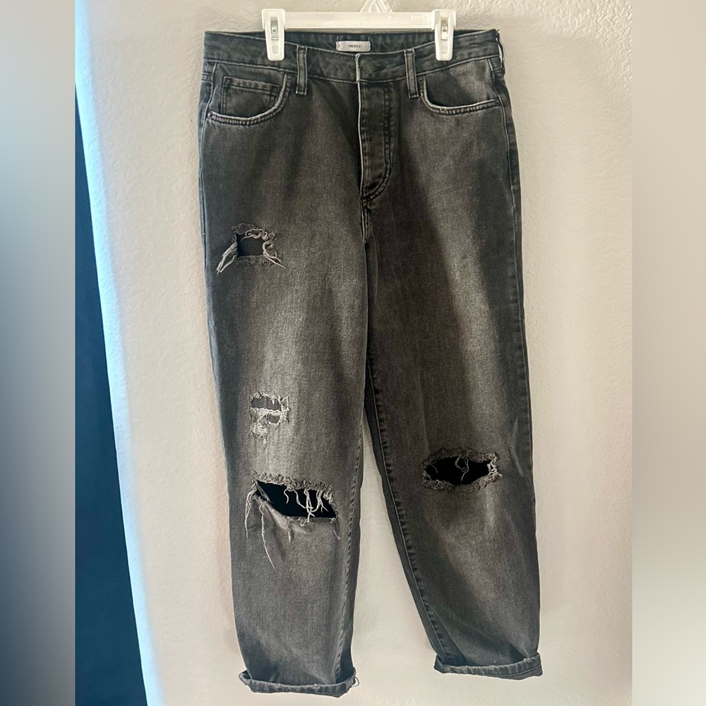Forever 21 black barrel jeans